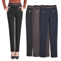 Oversized 5XL High Waists Mom Slim Pencil Pants Casual Letter Printted Elegant Women's Stretch Pants Classic Black Trousers