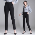 Office Ladies Elegant Harem Pants Women Korean Fashion High Waist Streetwear Straight Leg Pant Female Chic Casual White Trousers
