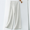 Oversized Streetwear Women Cotton Linen Casual Elegant Wide Leg Pants White Korean Ladies High Waist Chic Loose Classic Trousers